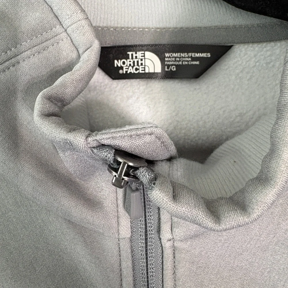 The North Face Jacket Women Large Gray Fleece Full Zip Hiking Outdoor Travel